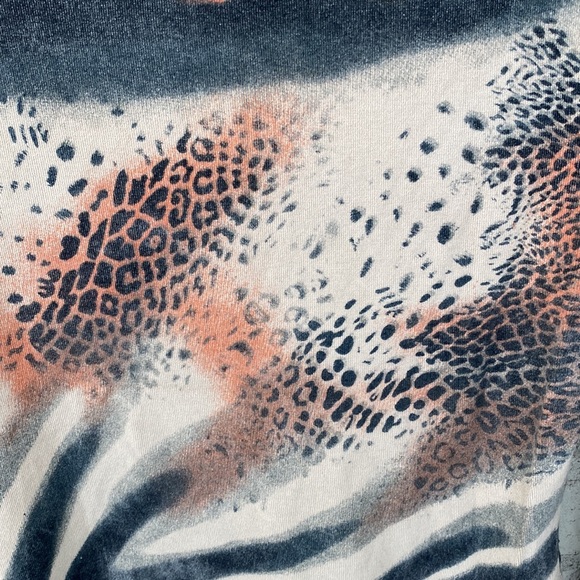 Vintage BCBGMaxAzria Y2K Beaded Mixed Media animal print sweater. Small - Picture 3 of 11